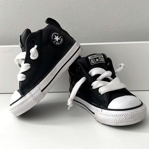 Converse black high tops patent leather Size 4